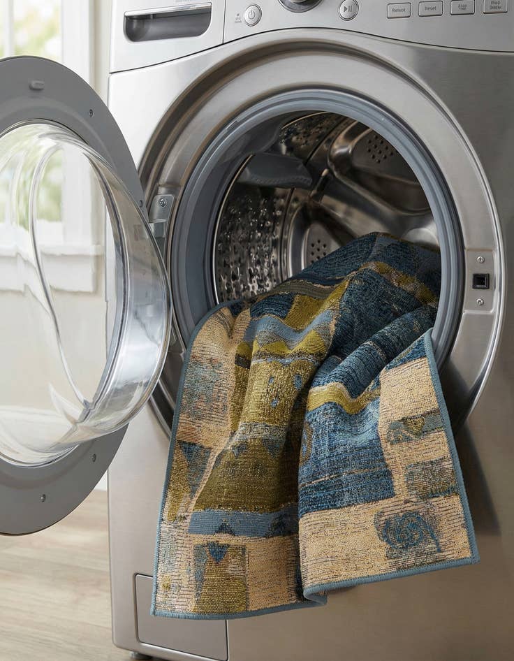 Detail image of 2' 7 x 5' 3  Washable Modern Indoor / Outdoor Runner Rug