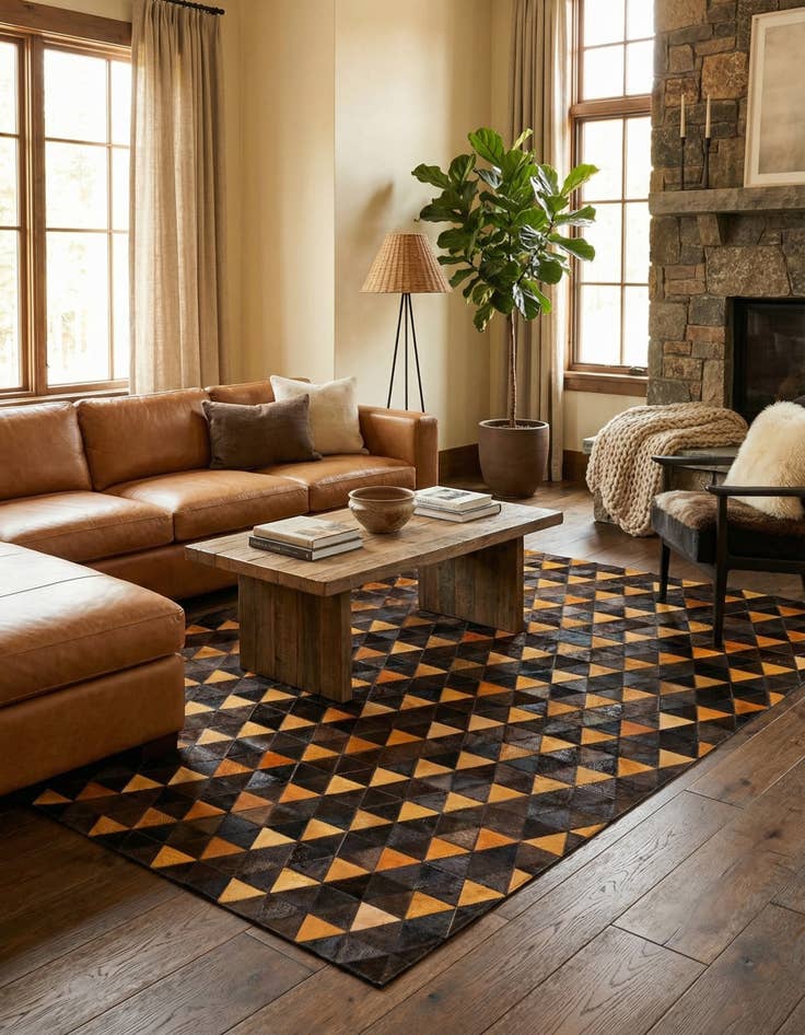 Detail image of 5' x 8' 1 Cowhide Stocks Rug