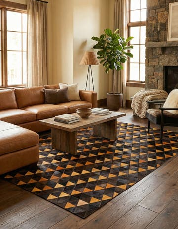 5' x 8' 1 Cowhide Stocks Rug