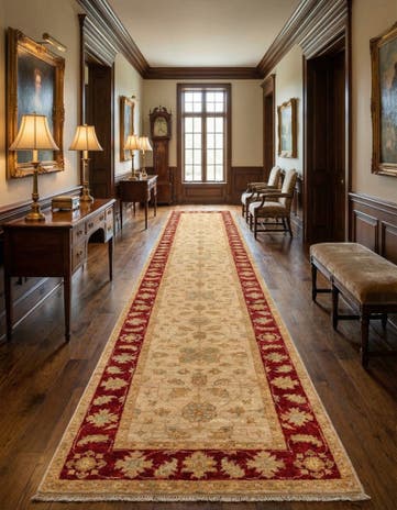 2' x 12' 2 Peshawar Ziegler Wool Runner Rug