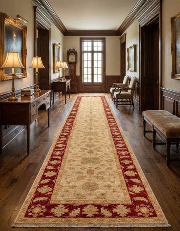 2' x 12' 2 Peshawar Ziegler Wool Runner Rug