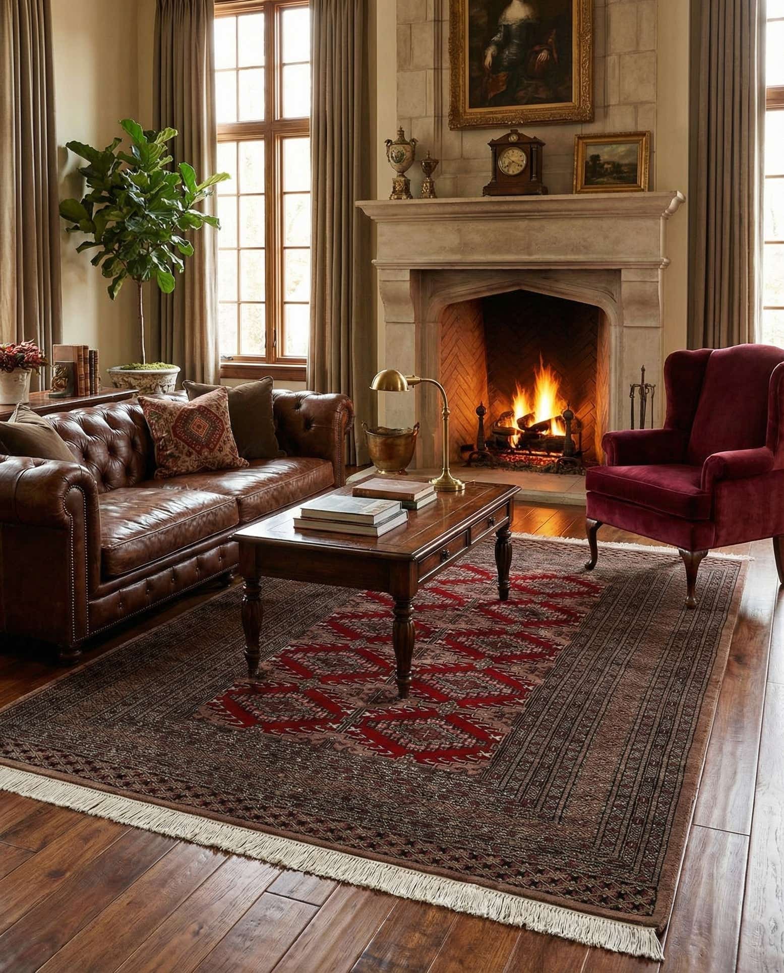 4' 2 x 5' 10 Hand Knotted Bokhara Oriental Wool Rug
