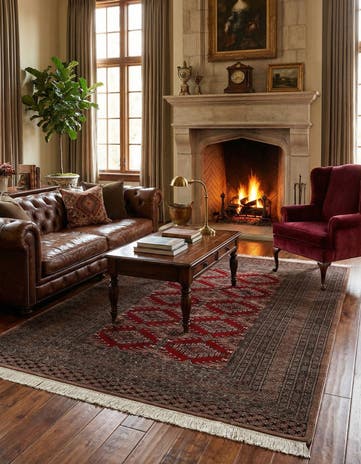 4' 2 x 5' 10 Hand Knotted Bokhara Oriental Wool Rug