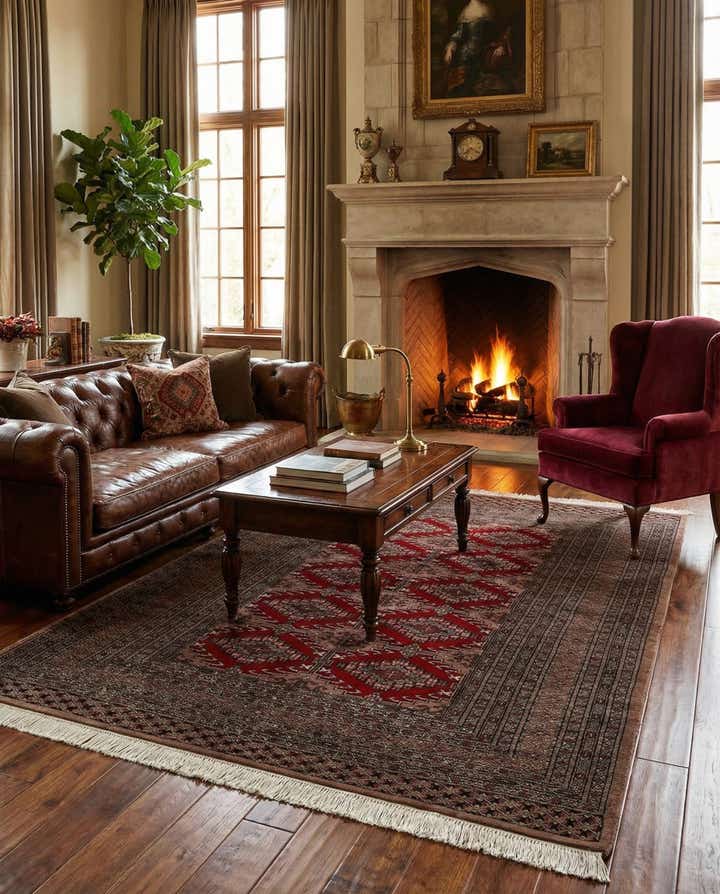 4' 2 x 5' 10 Hand Knotted Bokhara Oriental Wool Rug