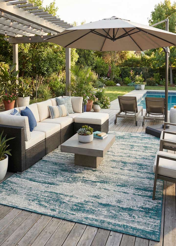 9' x 12' Easy-Clean Modern Indoor / Outdoor Rug