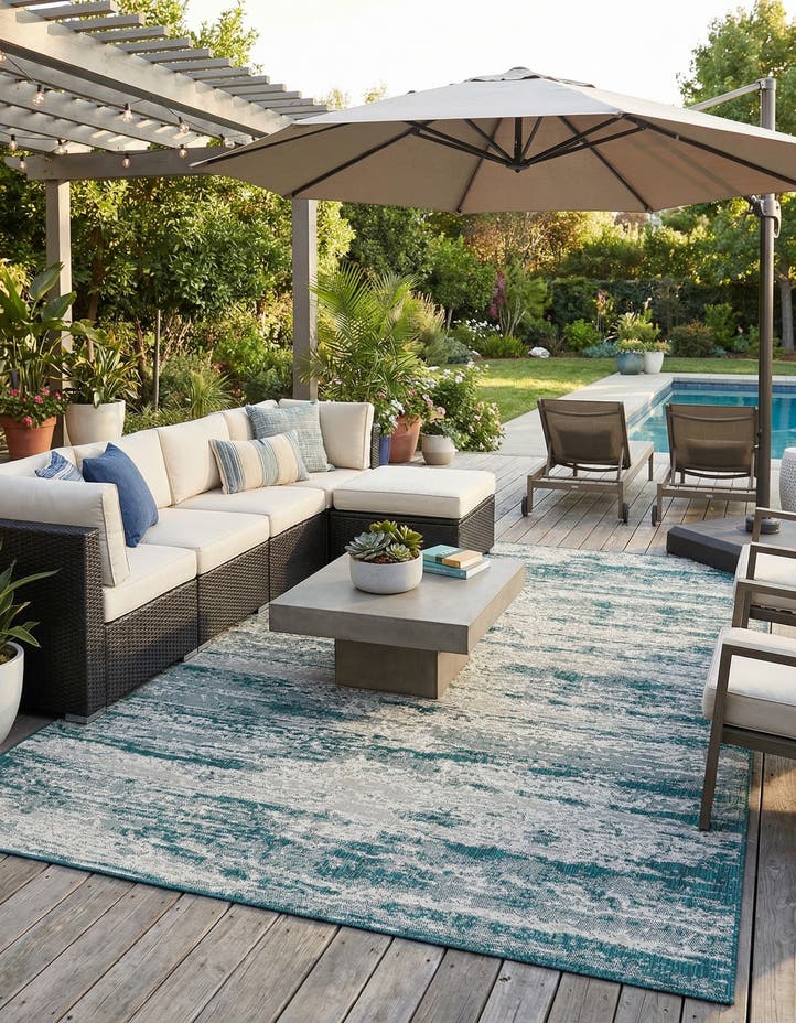 9' x 12' Easy-Clean Modern Indoor / Outdoor...