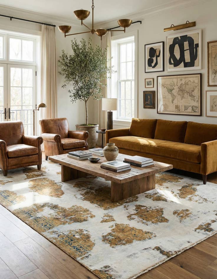 Detail image of  7' x 9' 8  Hand Knotted Ultra Vintage Persian Wool Rug