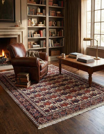 4' 11 x 6' 5 Hand Knotted Shahrebabek Wool Rug