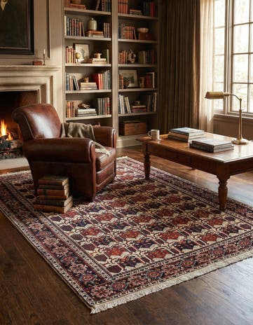 4' 11 x 6' 5 Hand Knotted Shahrebabek Wool Rug
