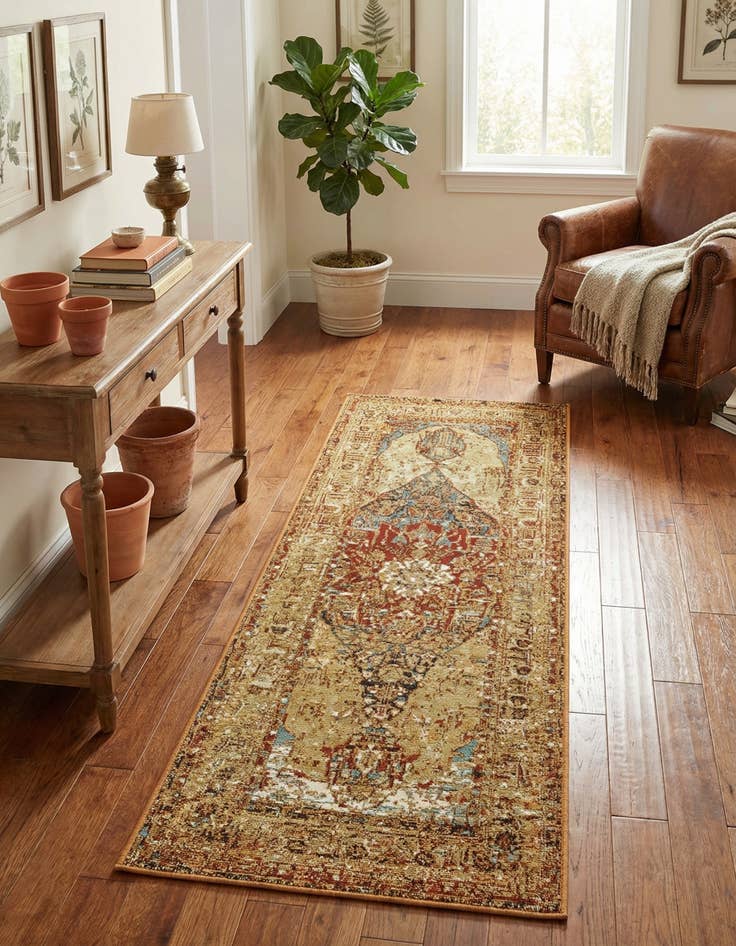 Detail image of 2' x 5'  Washable Traditional Indoor / Outdoor Runner Rug