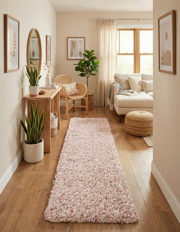 2' 7 x 12' Moroccan Trellis Shag Runner Rug