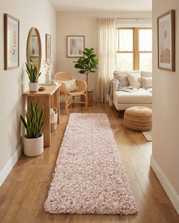  2' 7 x 12' Moroccan Trellis Shag Runner Rug