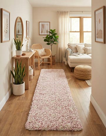 2' 7 x 12' Moroccan Trellis Shag Runner Rug