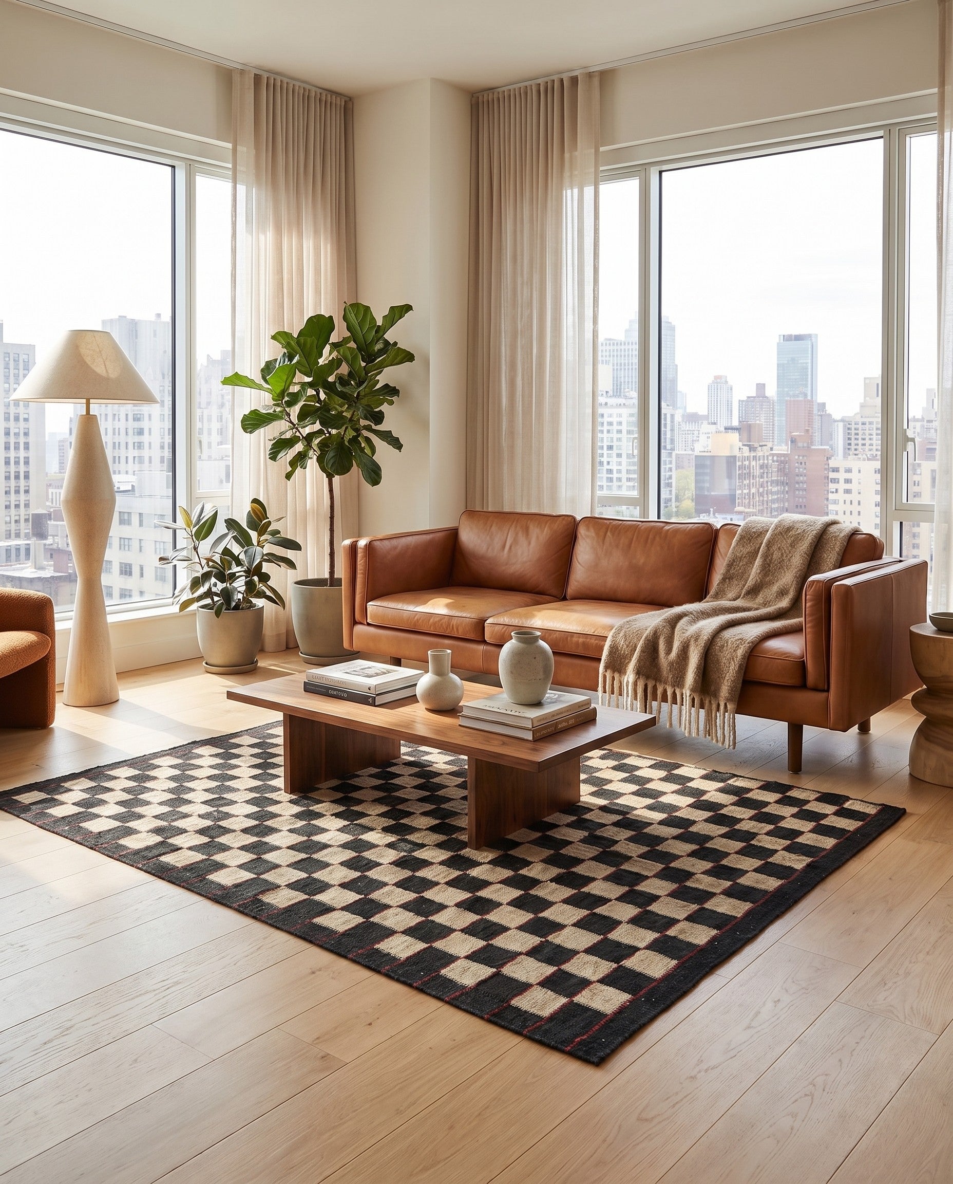 5' x 6' 3 Hand Woven Kilim Modern Wool Rug