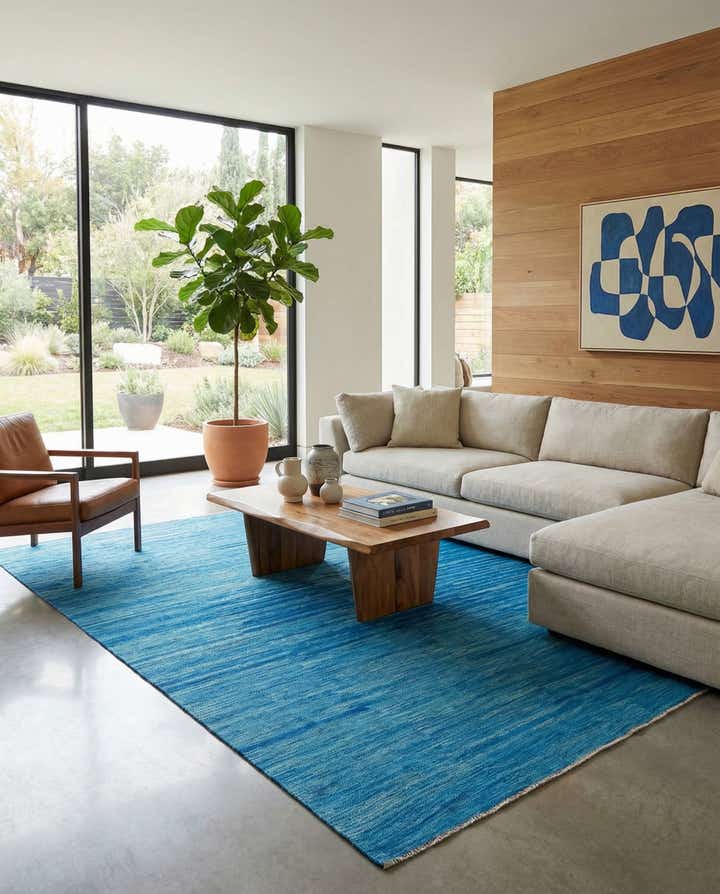 6' 6 x 10' Hand Woven Kilim Modern Wool Rug