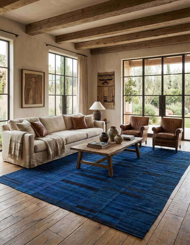 Detail image of 8' 9 x 13' 10 Hand Woven Kilim Patchwork Wool Rug