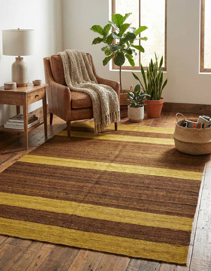 Detail image of 5' 3 x 6' 10  Hand Woven Kilim Afghan Wool Rug