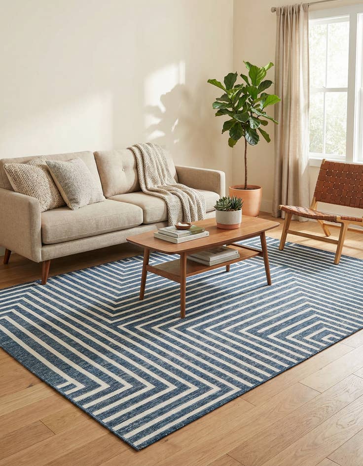 Detail image of 5' 3 x 7'  Washable Modern Indoor / Outdoor Rug