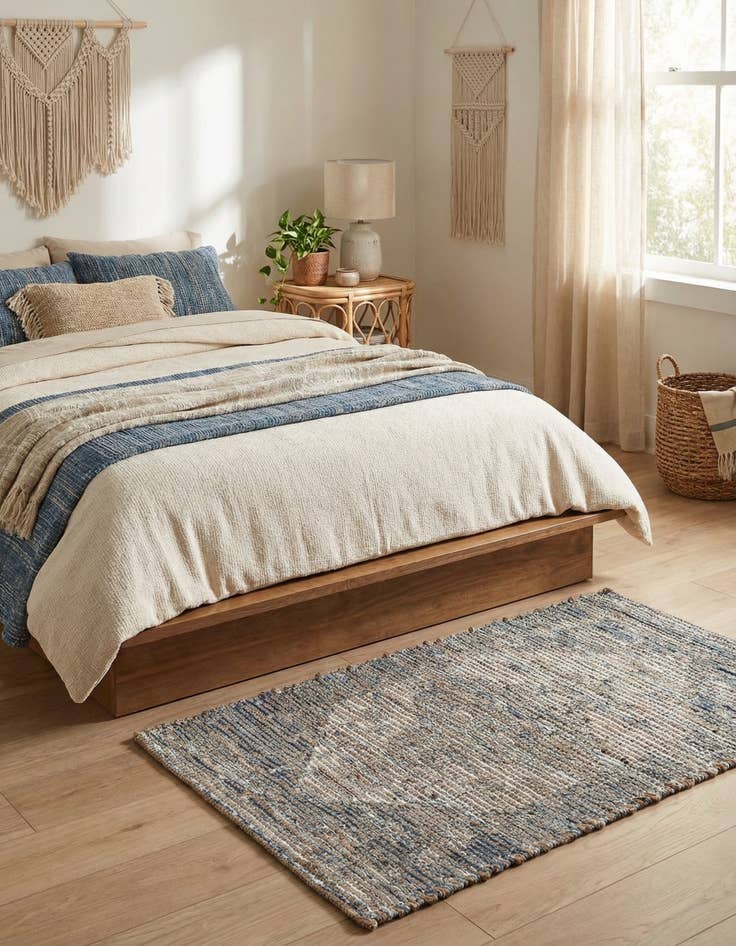 Detail image of 2' x 3' 1  Hand Woven Chenille Jute Rug