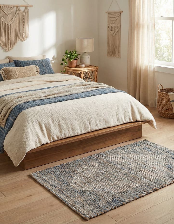 2' x 3' 1 Hand Woven Chenille Jute Rug
