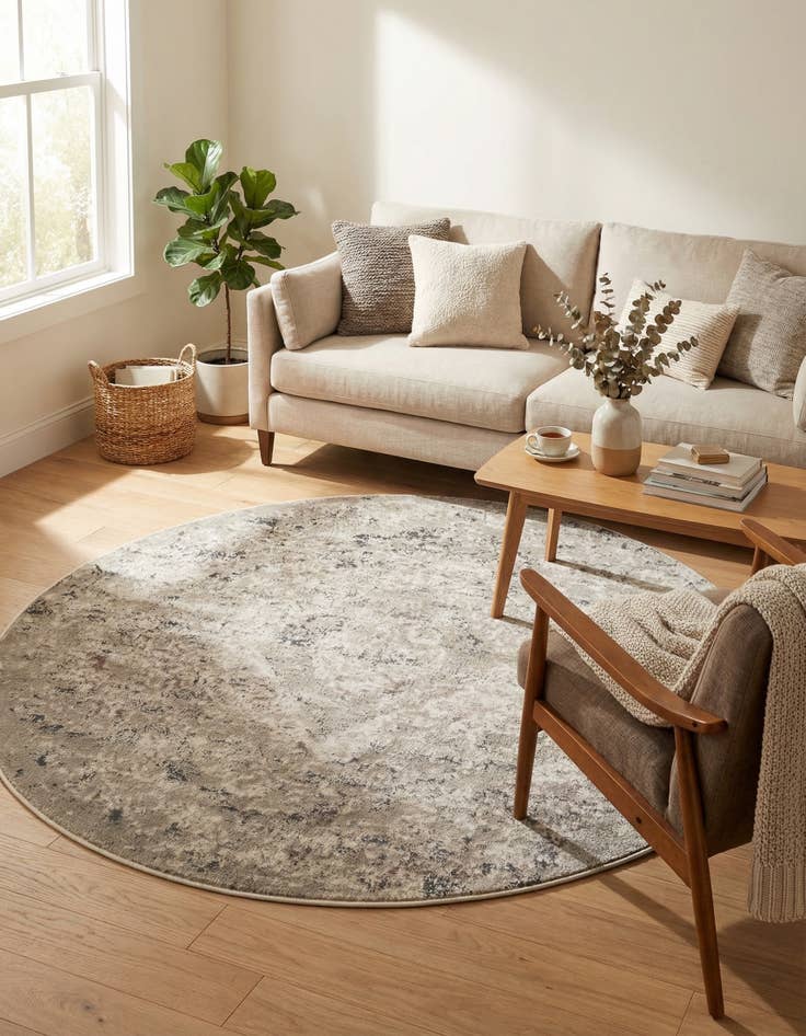 Detail image of  5' 3 x 5' 3 Oregon Round Rug