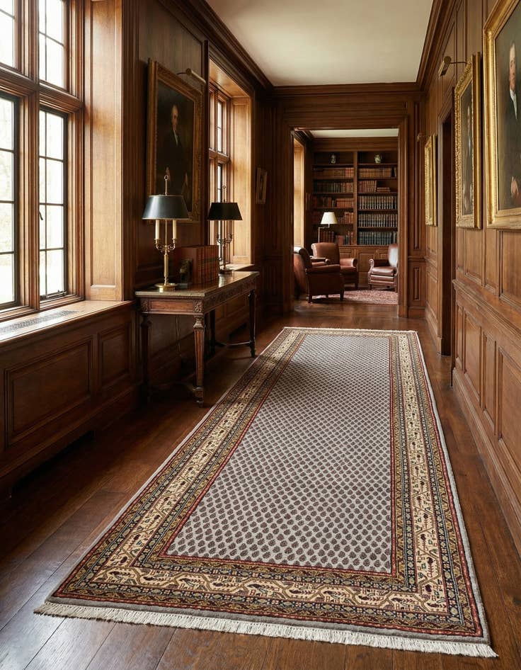 Detail image of 5' 4 x 10' 2 Hand Knotted Mir Wool Runner Rug