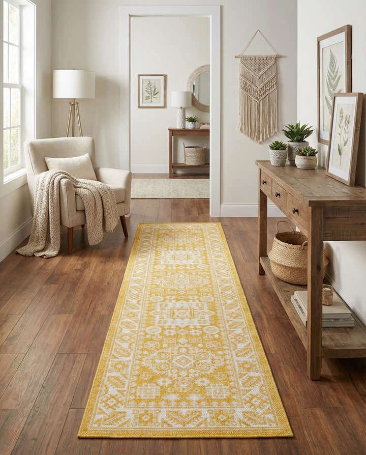 2' x 8' Easy-Clean Aztec Indoor / Outdoor Runner Rug