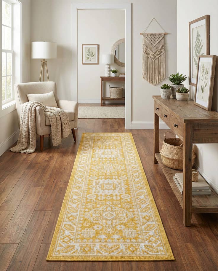 Detail image of 2' x 8' Easy-Clean Aztec Indoor / Outdoor Runner Rug