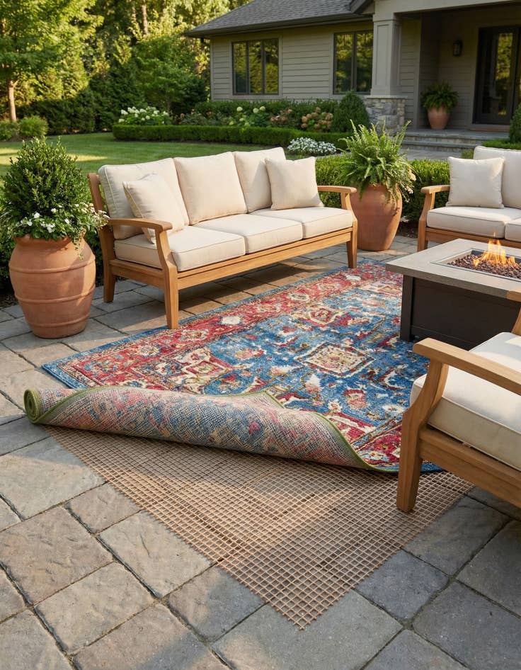 Detail image of 7' 9 x 7' 9 Square Outdoor Rug Pad