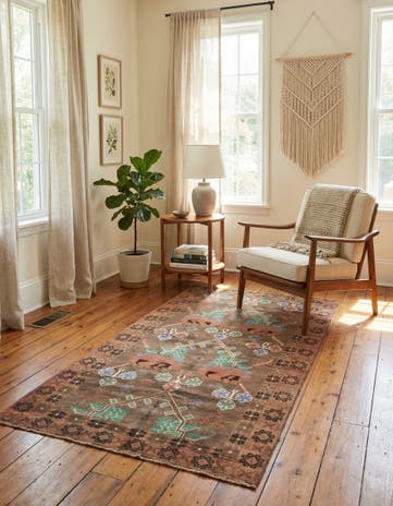3' 6 x 6' 6 Hand Knotted Ultra Vintage Persian Wool Rug