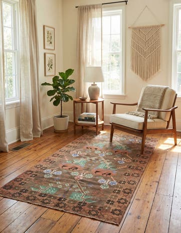 3' 6 x 6' 6 Hand Knotted Ultra Vintage Persian Wool Rug