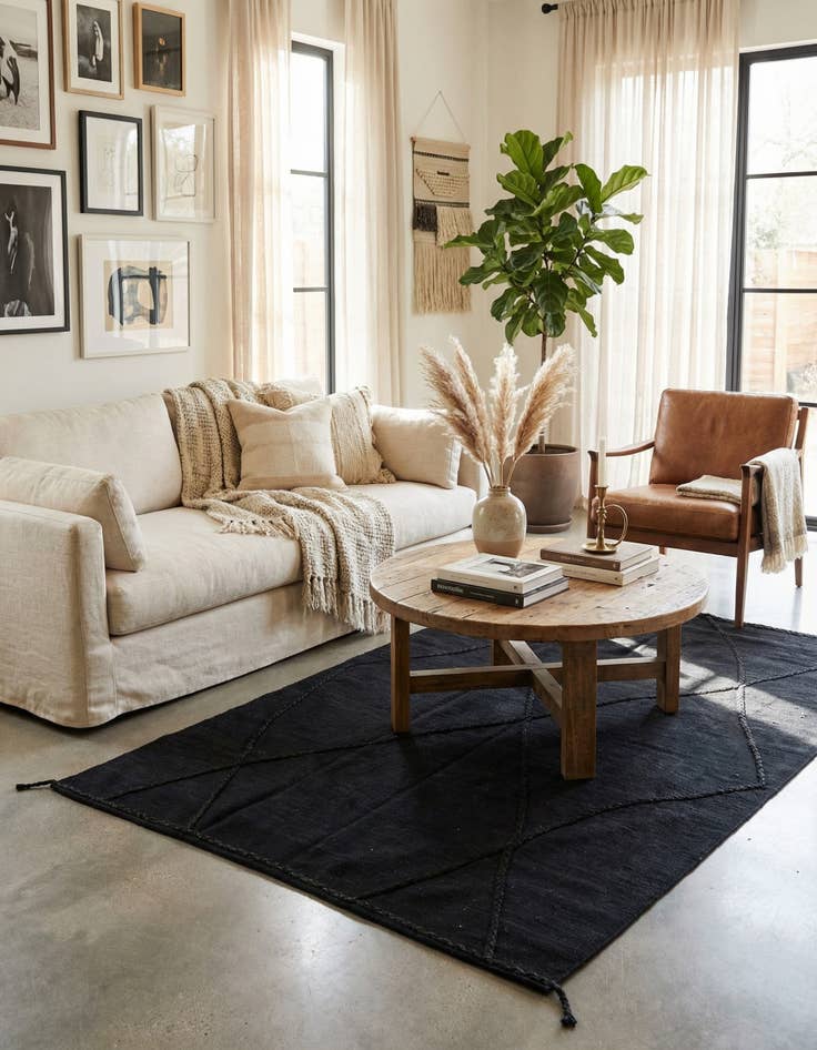 Detail image of 5' 6 x 7' 7  Hand Knotted Moroccan Wool Rug