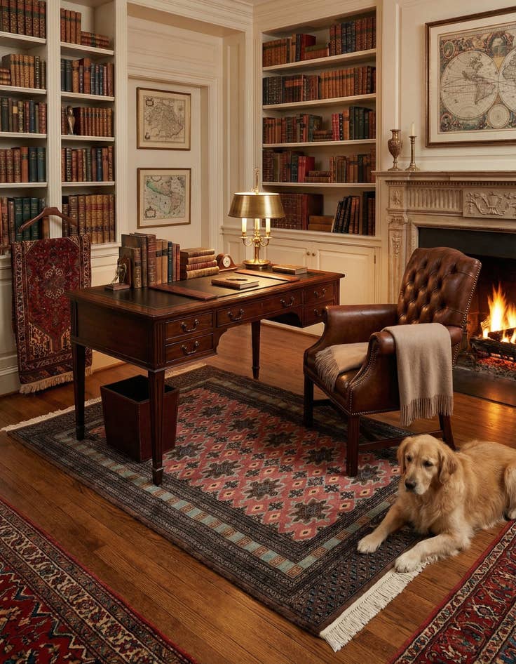 Detail image of 4' 2 x 5' 9 Hand Knotted Bokhara Oriental Wool Rug