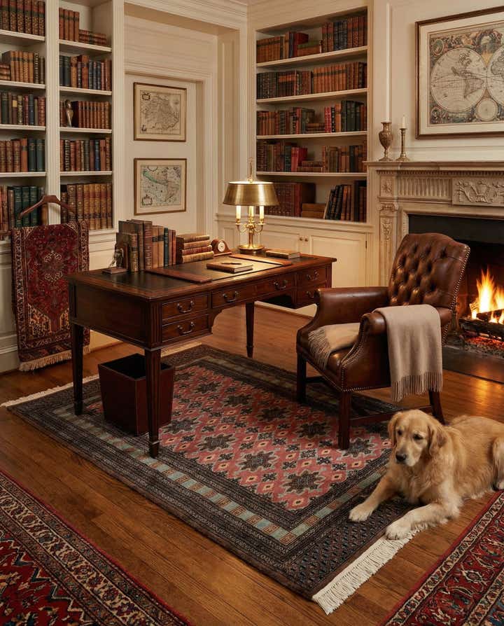 4' 2 x 5' 9 Hand Knotted Bokhara Oriental Wool Rug