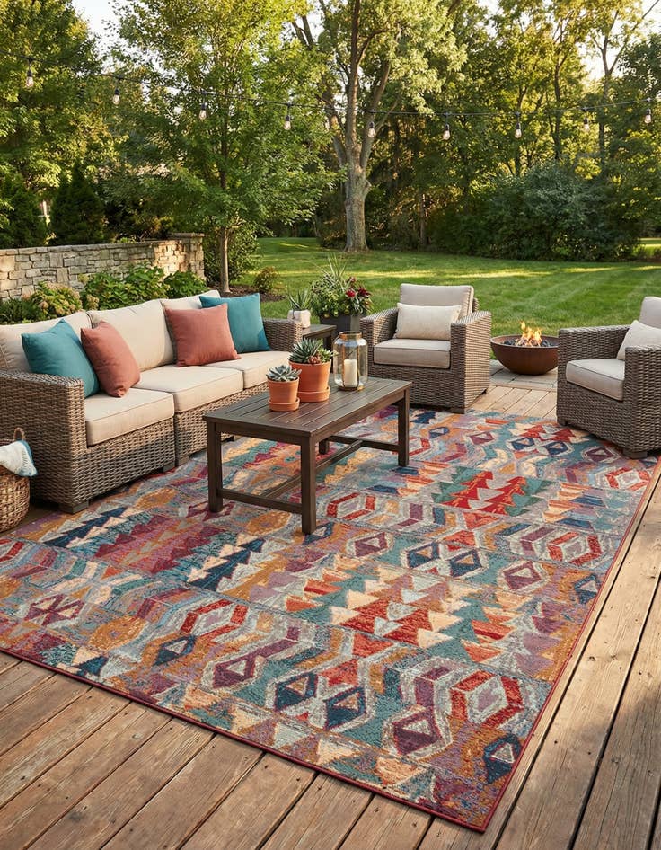 Detail image of 12' x 16'  Washable Modern Indoor / Outdoor Rug