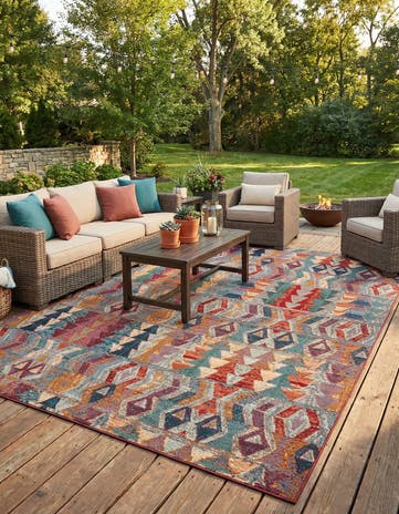 12' x 16' Easy-Clean Modern Indoor / Outdoor Rug