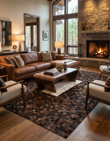5' x 7' 11 Cowhide Stocks Rug
