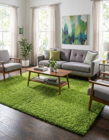 7' 10 x 11' Solid Shag Rug
