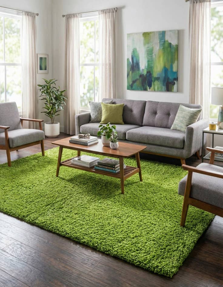 Detail image of 7' 10 x 11' Solid Shag Rug