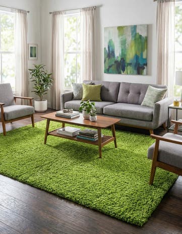 7' 10 x 11' Solid Shag Rug
