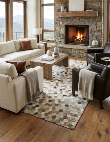 5' 1 x 8' Cowhide Stocks Rug