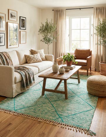 5' x 8' Hand Knotted Moroccan Wool Rug