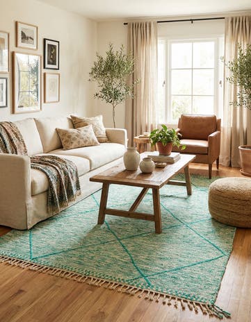 5' x 8' Hand Knotted Moroccan Wool Rug