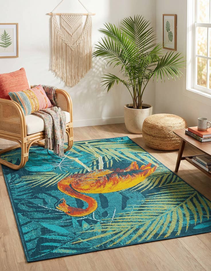 Detail image of  4' x 6'  Washable Coastal Indoor / Outdoor Rug