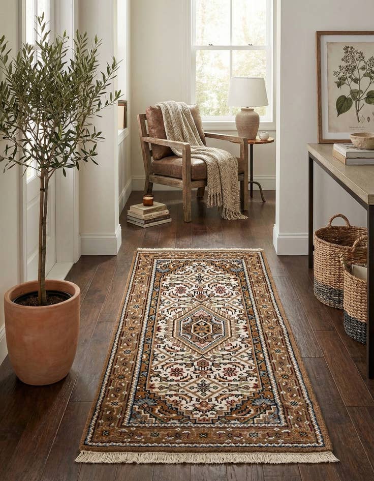 Detail image of 2' 5 x 4' 10  Hand Knotted Bidjar Wool Runner Rug