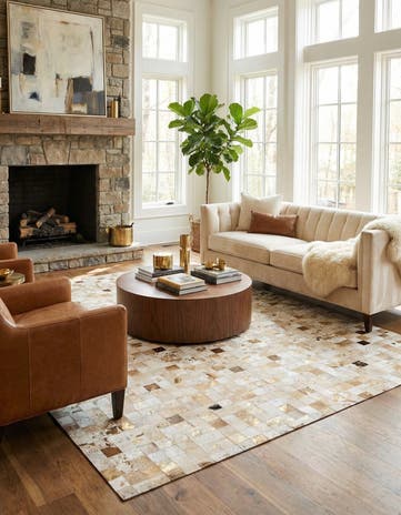 8' x 9' 9 Cowhide Stocks Rug