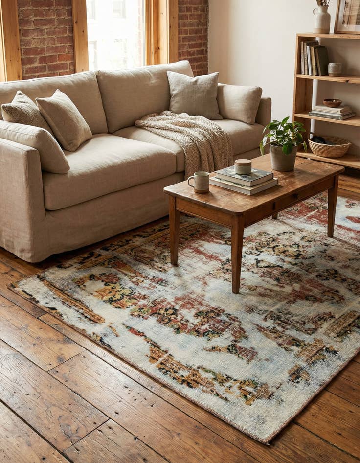 Detail image of 3' 6 x 5' 4  Hand Knotted Ultra Vintage Persian Wool Rug