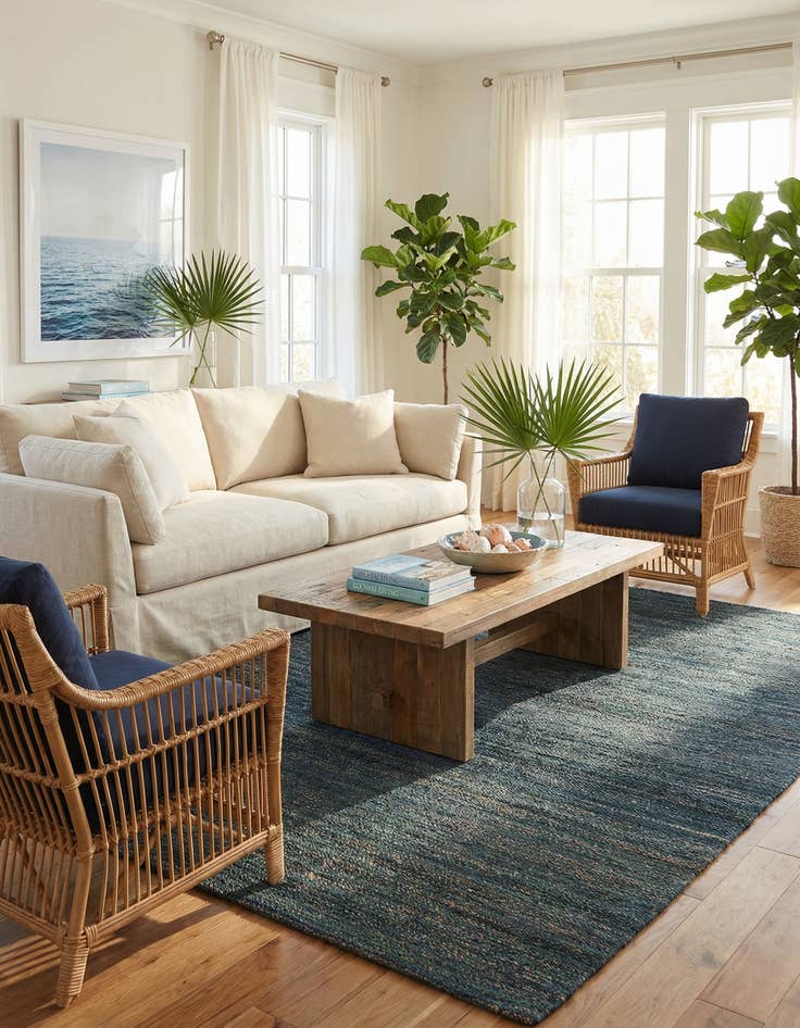 Detail image of 9' x 12' Hand Woven Palm Beach Jute Rug