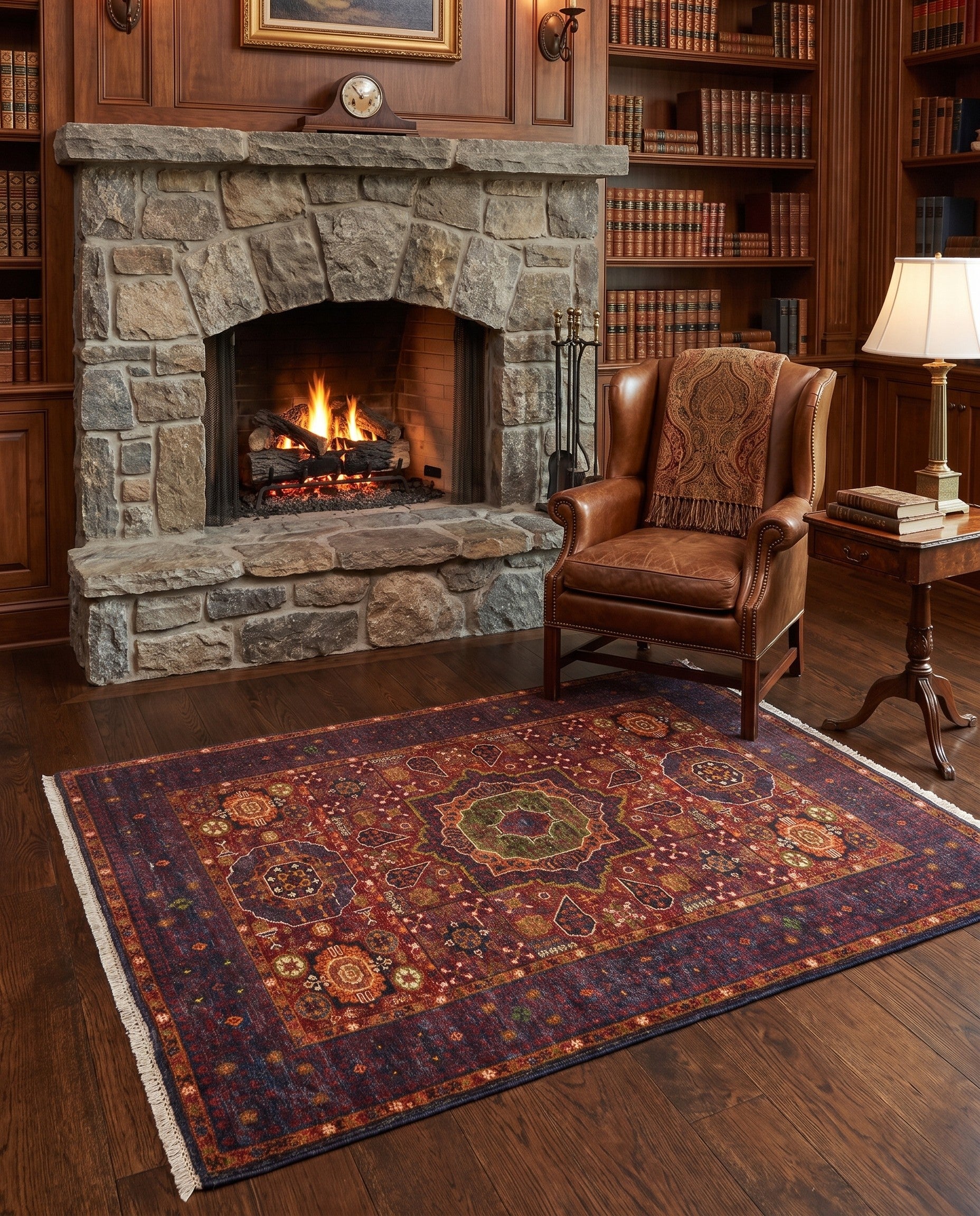 3' 5 x 4' 11 Hand Knotted Mamluk Ziegler Rug