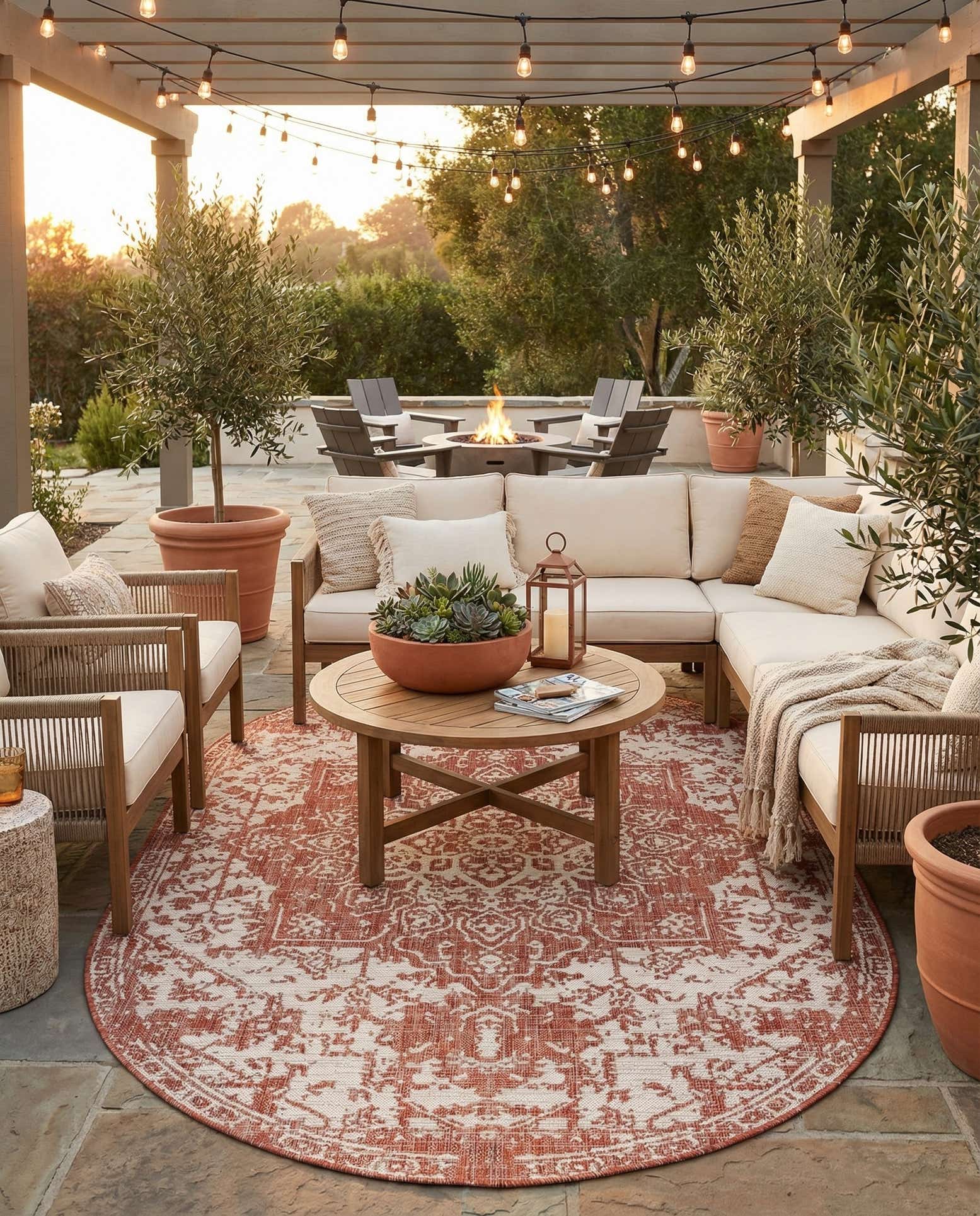 5' 3 x 8' Easy-Clean Jill Zarin Dubai Indoor / Outdoor Oval Rug